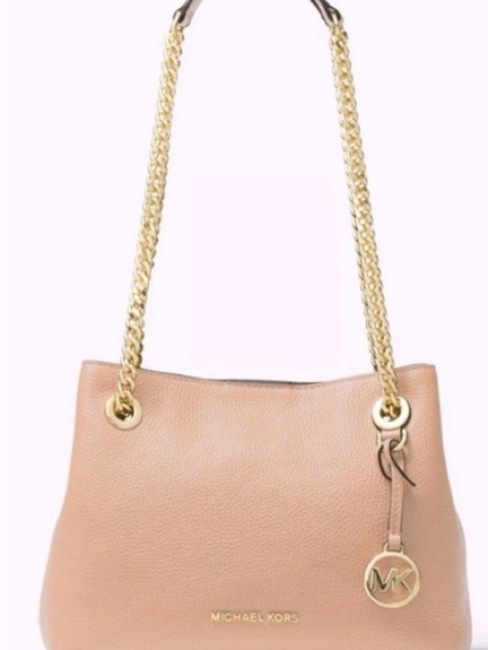 Michael Kors Oyster Leather Shoulder Bag with Gold Chain